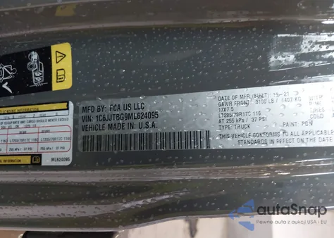 2021 Jeep Gladiator Rubicon 4X4 from USA, damaged, VIN 1C6JJTBG9ML624095